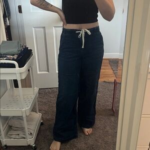 American Eagle Outfitters Denim Pants with White Drawstring